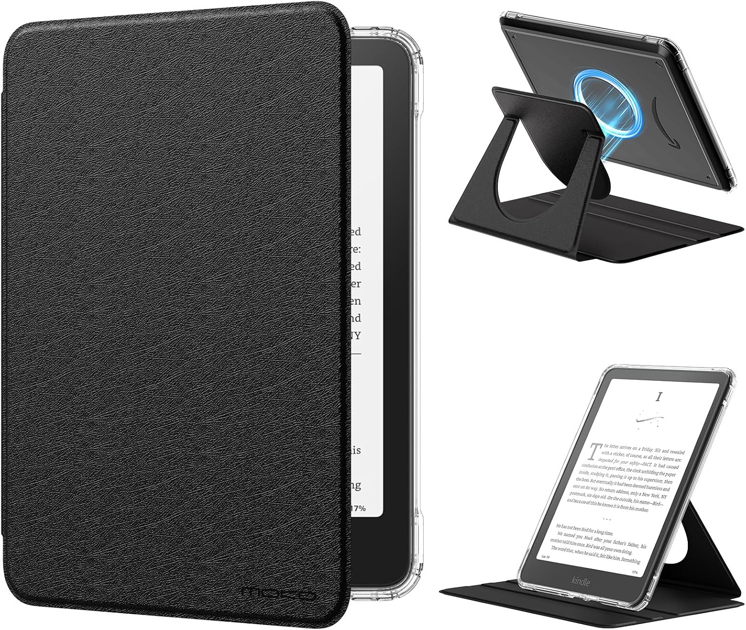 ESTUCHE MOKO 360° ROTATIVO DESMONTABLE PARA EBOOK READER 7' NEGRO SEDA - 1