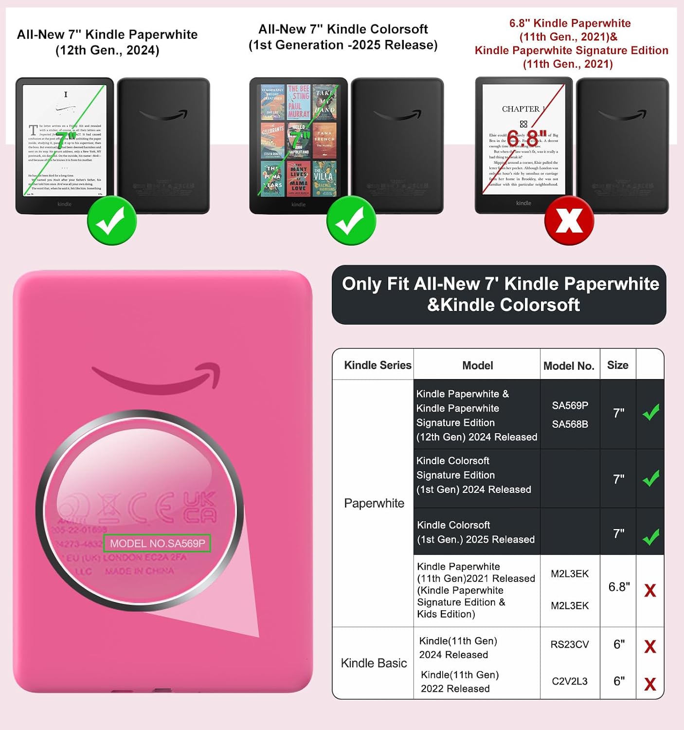 ESTUCHE MOKO GIRATORIO 360° PARA KINDLE PAPERWHITE 7' 12ª GEN 2024 Y COLORSOFT - 2