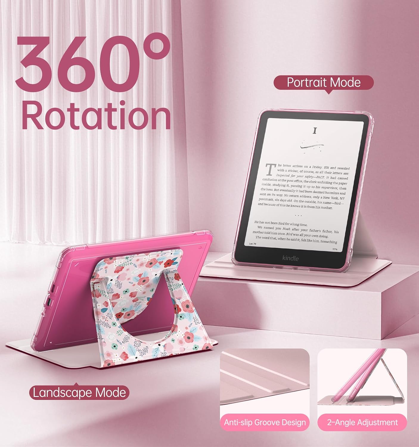 ESTUCHE MOKO GIRATORIO 360° PARA KINDLE PAPERWHITE 7' 12ª GEN 2024 Y COLORSOFT - 4