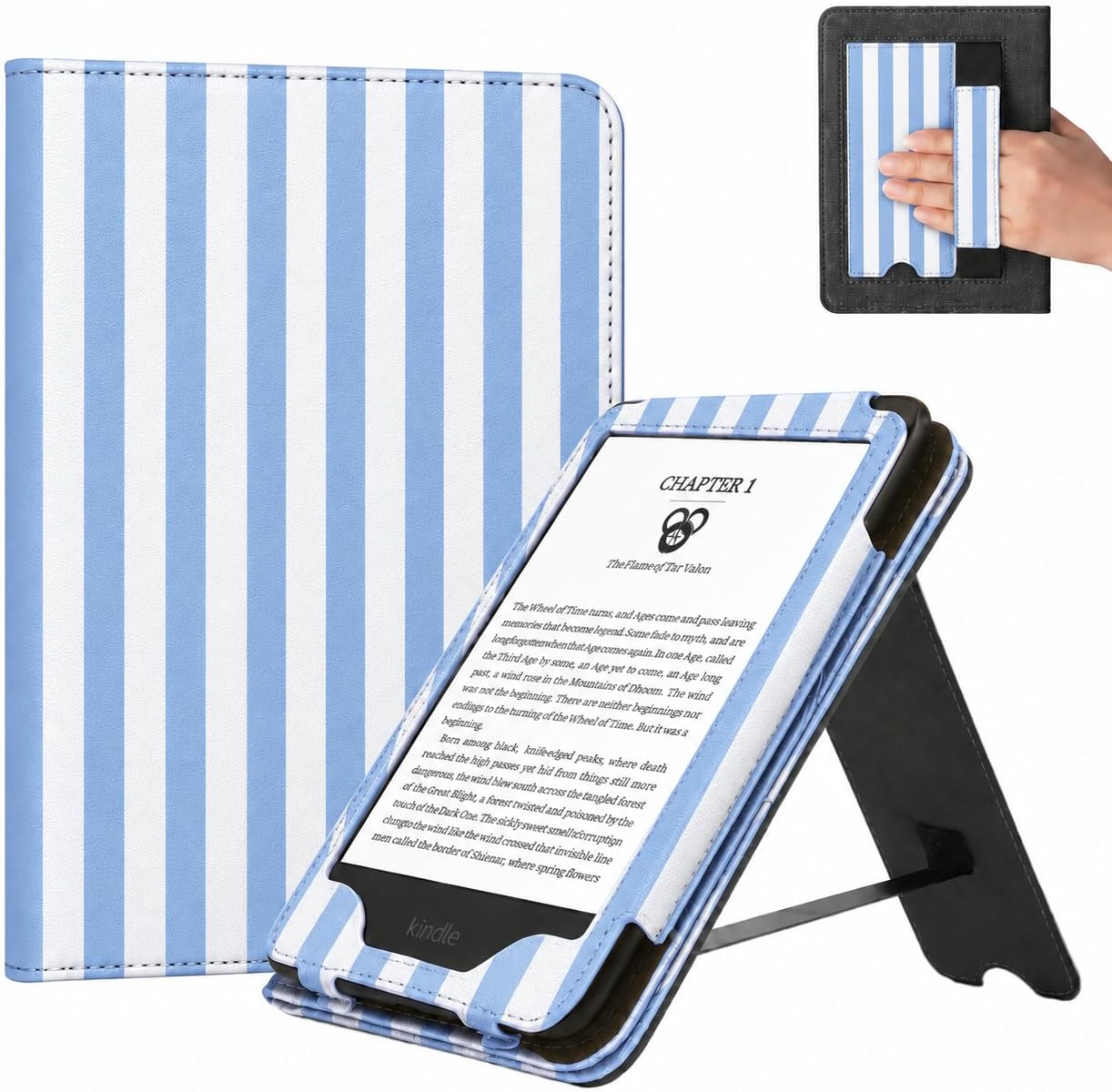 ESTUCHE COBAK 6 PULGADAS CON SOPORTE AZUL A RAYAS - 1