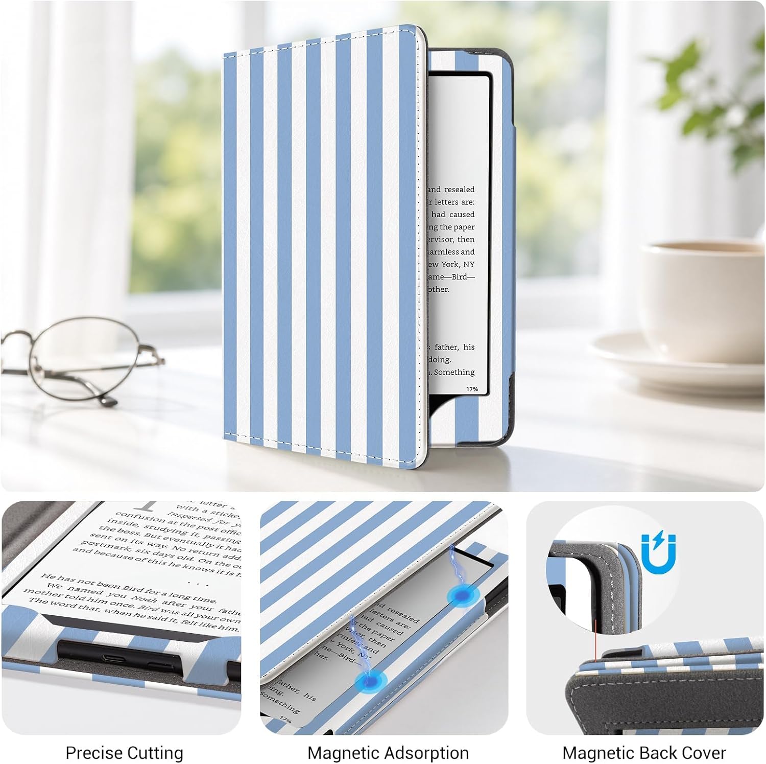 ESTUCHE COBAK 6 PULGADAS CON SOPORTE AZUL A RAYAS - 5