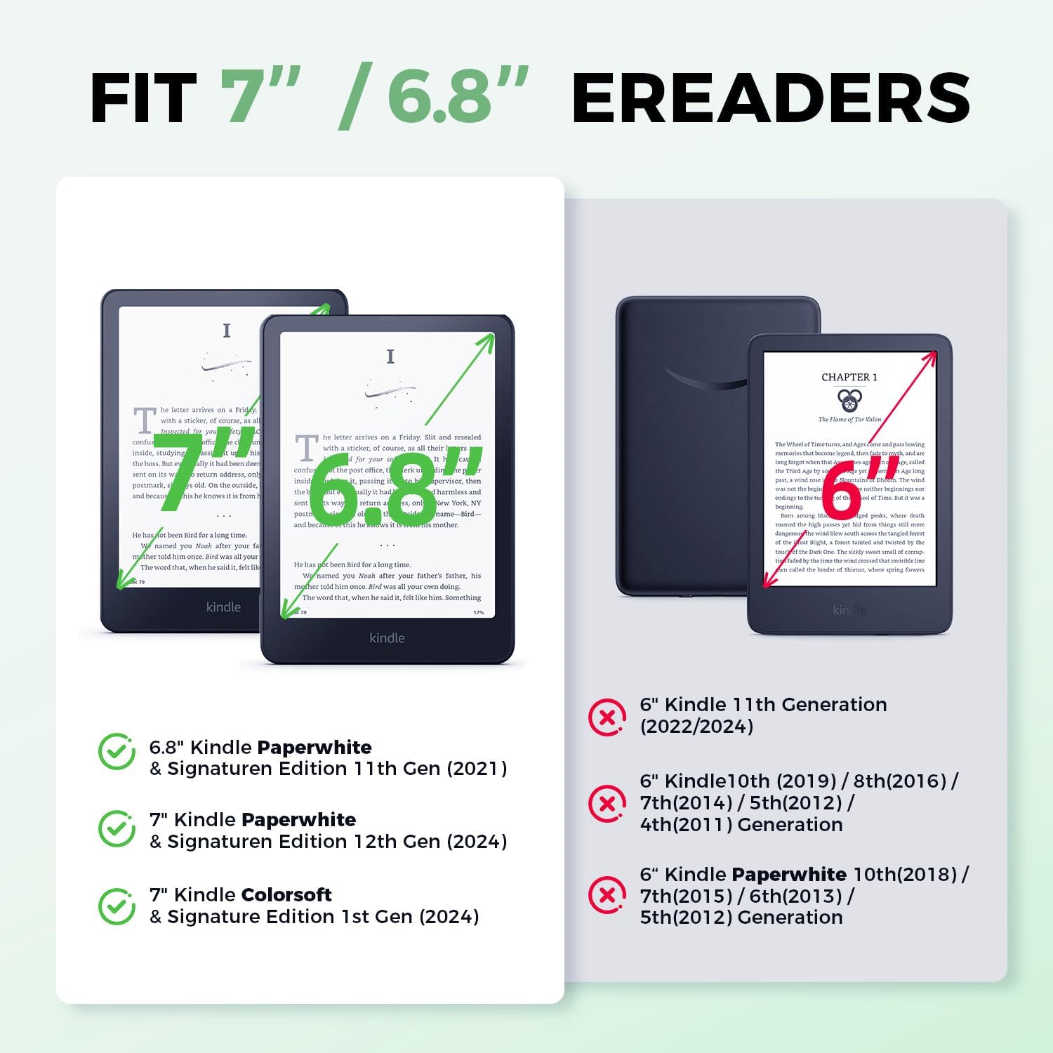 ESTUCHE EJU PARA KINDLE PAPERWHITE 7'/6.8' VERDE MATCHA - 2