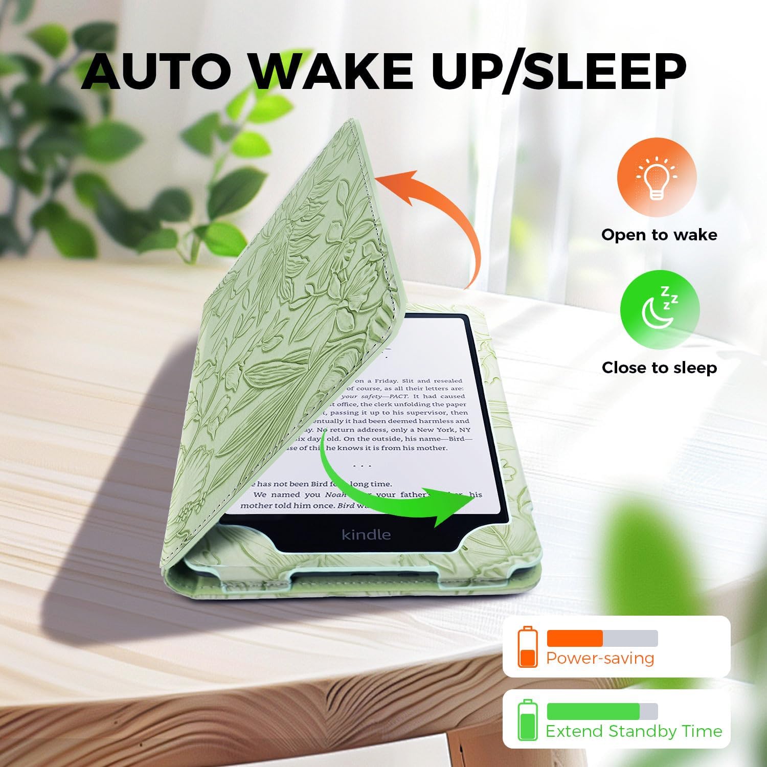 ESTUCHE EJU PARA KINDLE PAPERWHITE 7'/6.8' VERDE MATCHA - 3