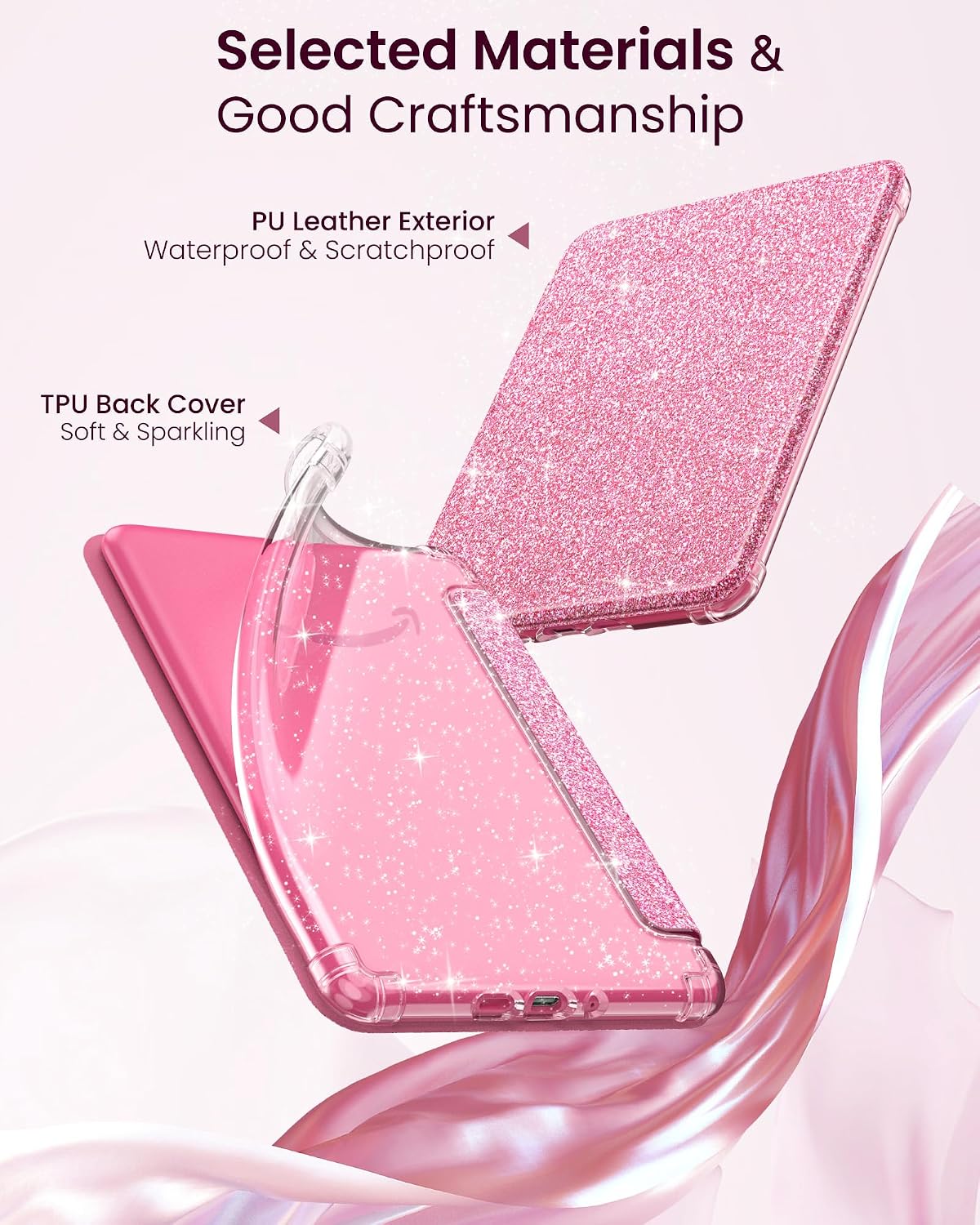 ESTUCHE MOKO PARA KINDLE PAPERWHITE 7' 12ª GEN Y COLORSOFT 2024 ROSA GLITTER - 4