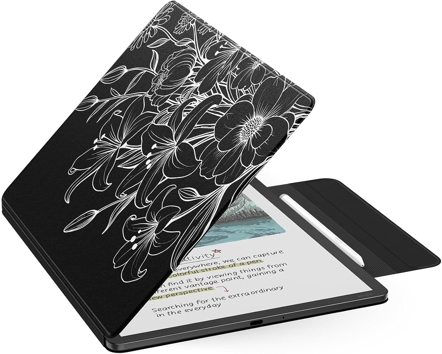 ESTUCHE MOKO PARA KINDLE SCRIBE 11' 3RA GEN Y COLORSOFT 1RA GEN 2025 FLOR LINEAL - 1