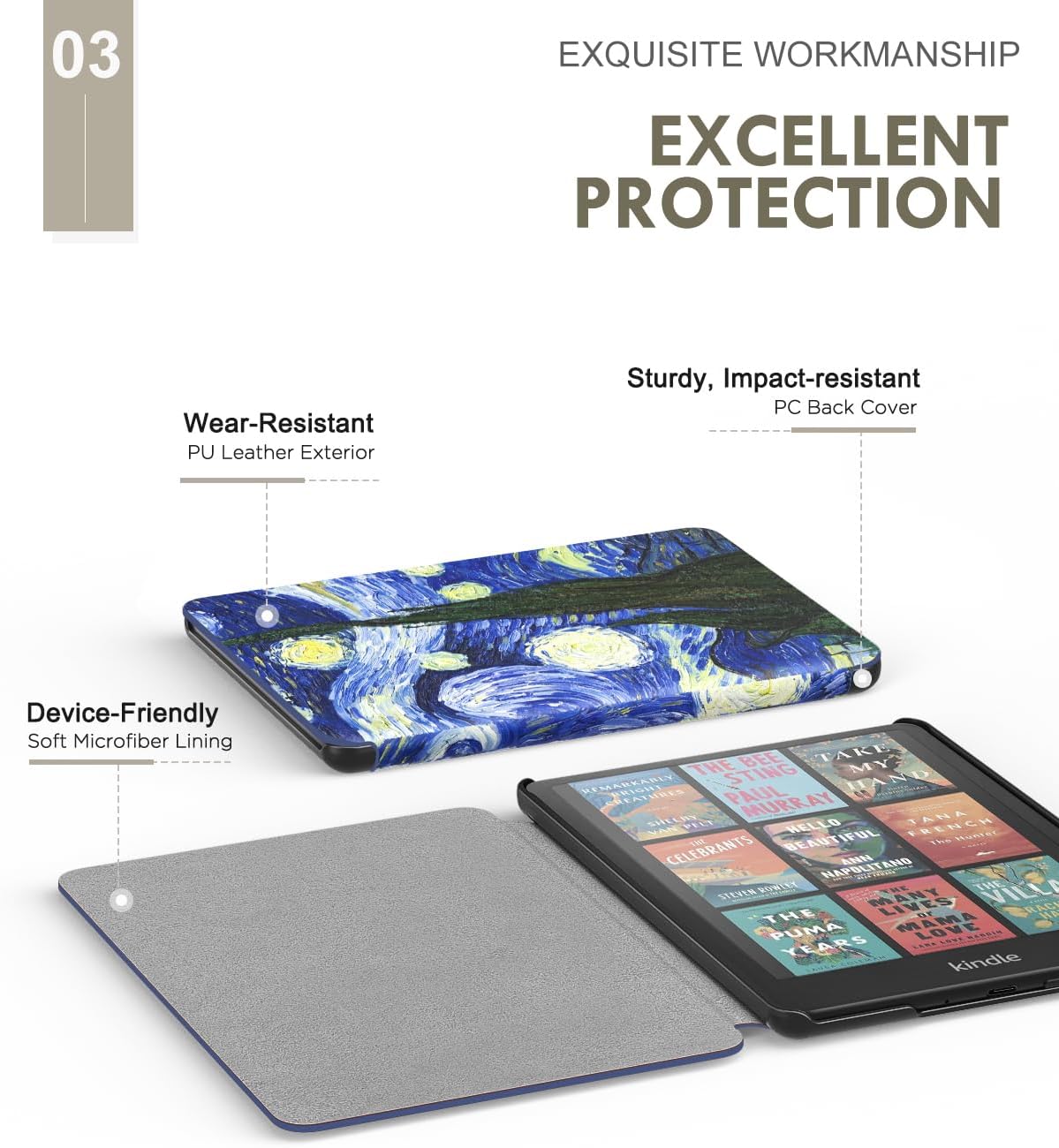 ESTUCHE MOKO PARA KINDLE PAPERWHITE 7' 12ª GEN 2024 STARRY NIGHT - 4