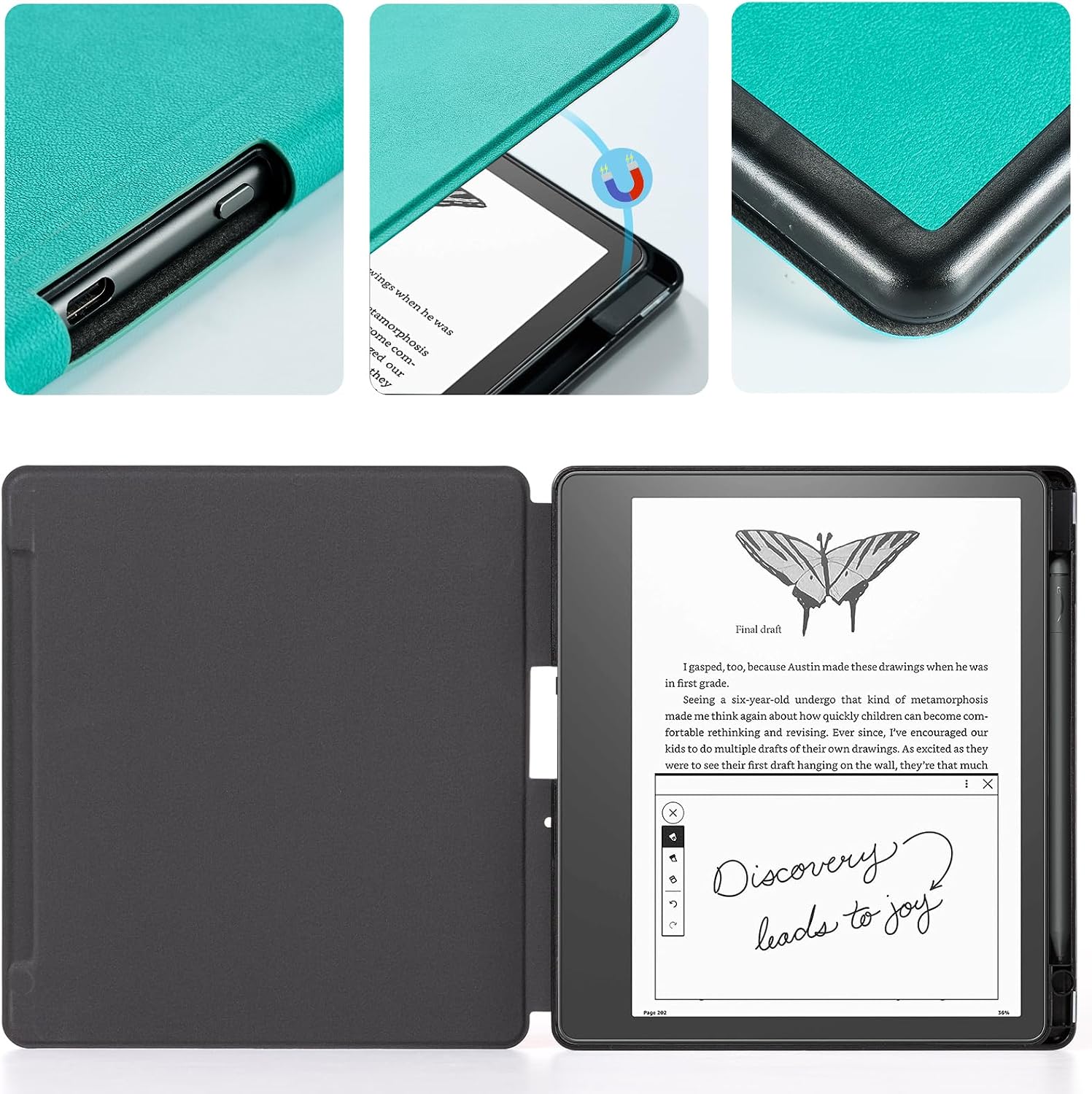 ESTUCHE PARA KINDLE SCRIBE COBAK PU LEATHER CON SOPORTE PARA LÁPIZ - 4