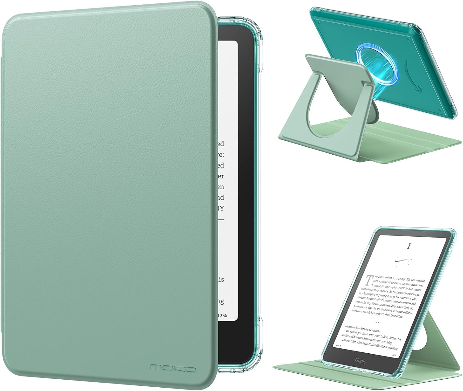 ESTUCHE GIRATORIO MOKO PARA KINDLE PAPERWHITE 7' 12ª GEN/COLORSOFT VERDE AGAVE - 1
