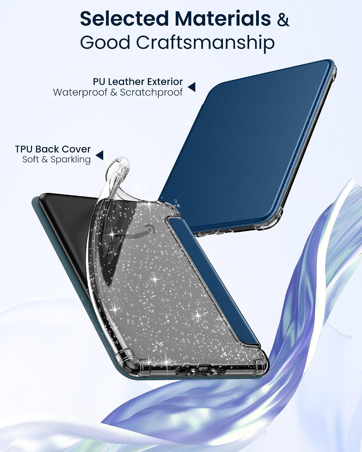 ESTUCHE MOKO PARA KINDLE PAPERWHITE 7' 12ª GEN Y COLORSOFT 2024 AZUL OSCURO - 4