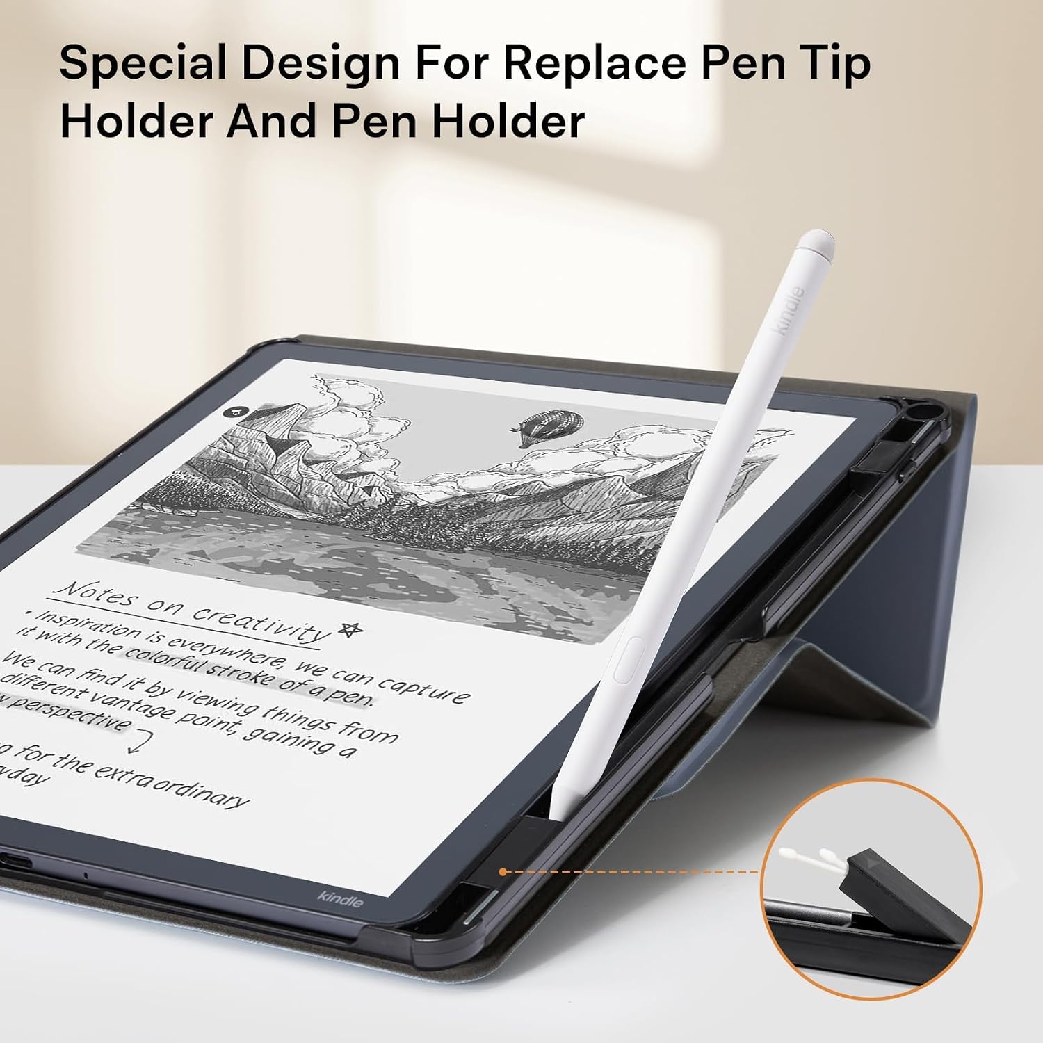 ESTUCHE COBAK PARA KINDLE SCRIBE 11' 3RA GENERACIÓN 2025 COLORSOFT AZUL NUBLADO - 5