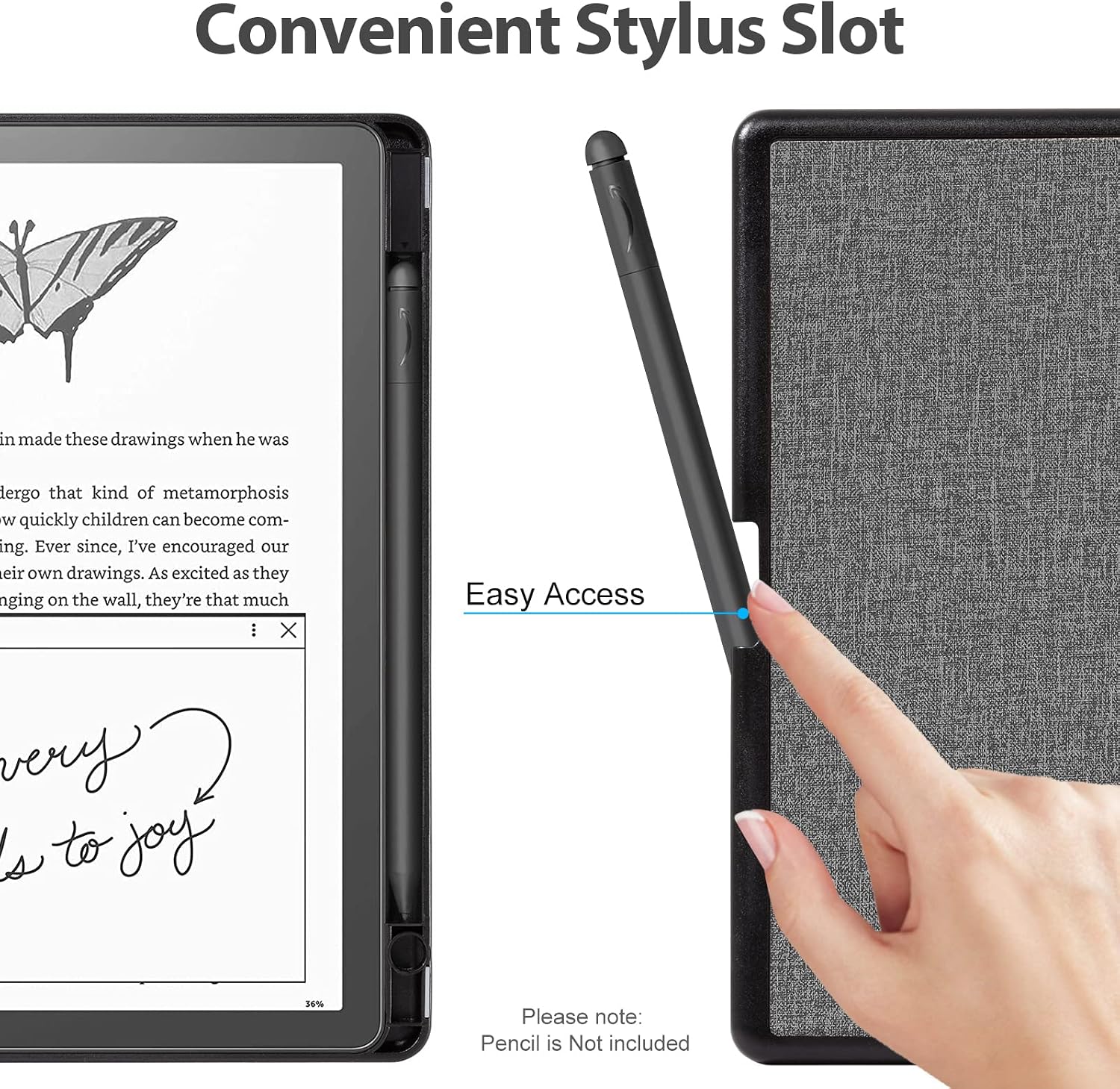 ESTUCHE PARA KINDLE SCRIBE COBAK PU LEATHER CON SOPORTE PARA LÁPIZ - 3
