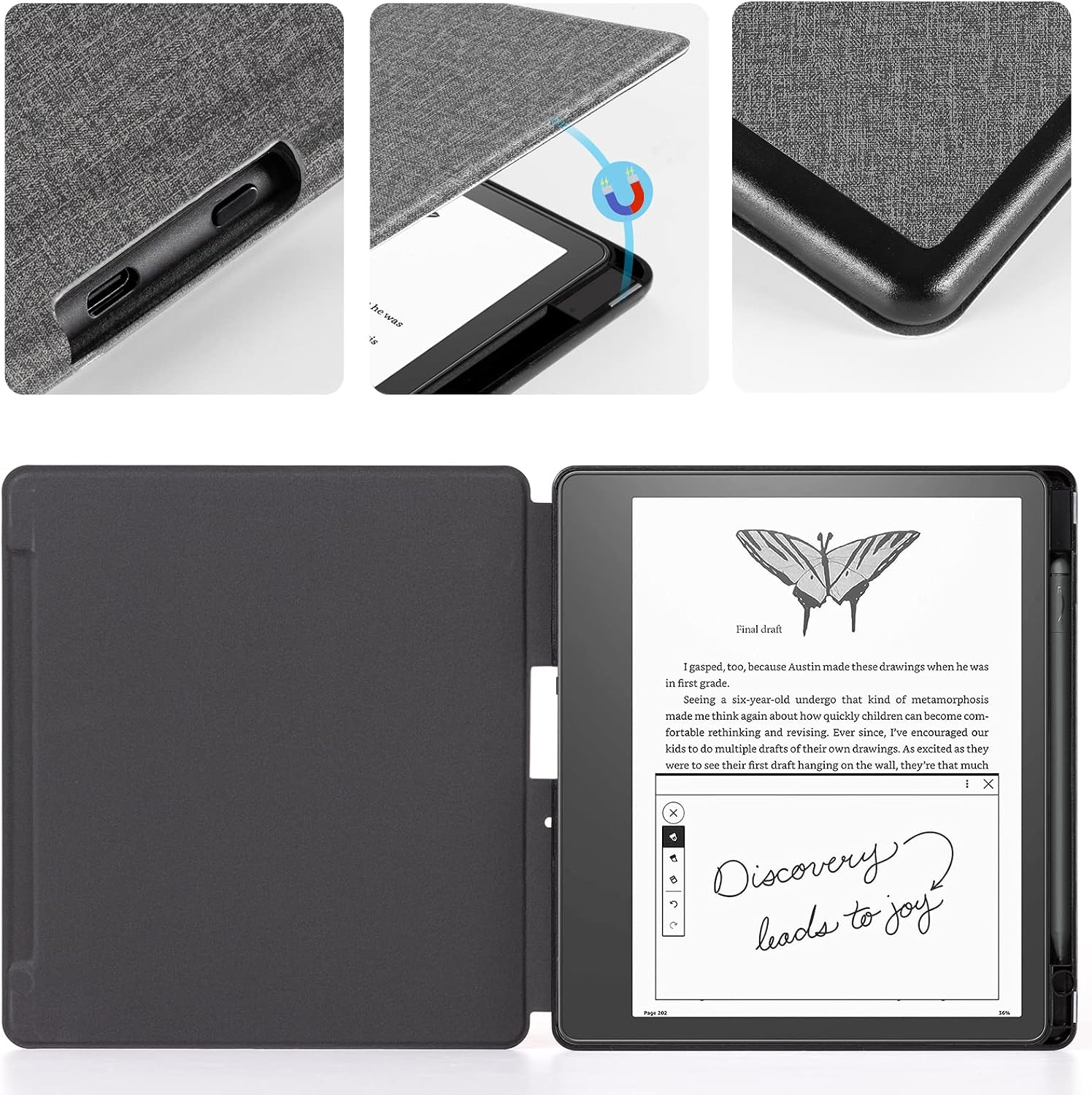 ESTUCHE PARA KINDLE SCRIBE COBAK PU LEATHER CON SOPORTE PARA LÁPIZ - 4