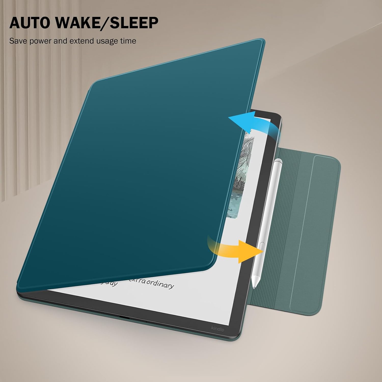 ESTUCHE MOKO PARA KINDLE SCRIBE 11' 3RA GEN Y COLORSOFT 1RA GEN TURQUESA - 5