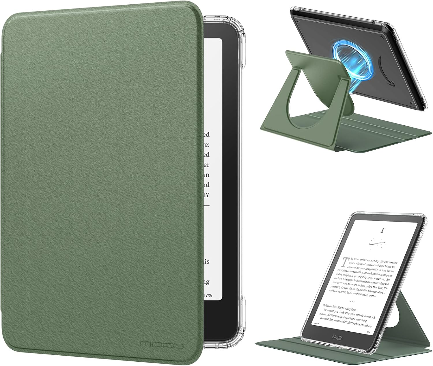 ESTUCHE MOKO 360° ROTATIVO DESMONTABLE PARA EBOOK READER 7' CELADÓN - 1