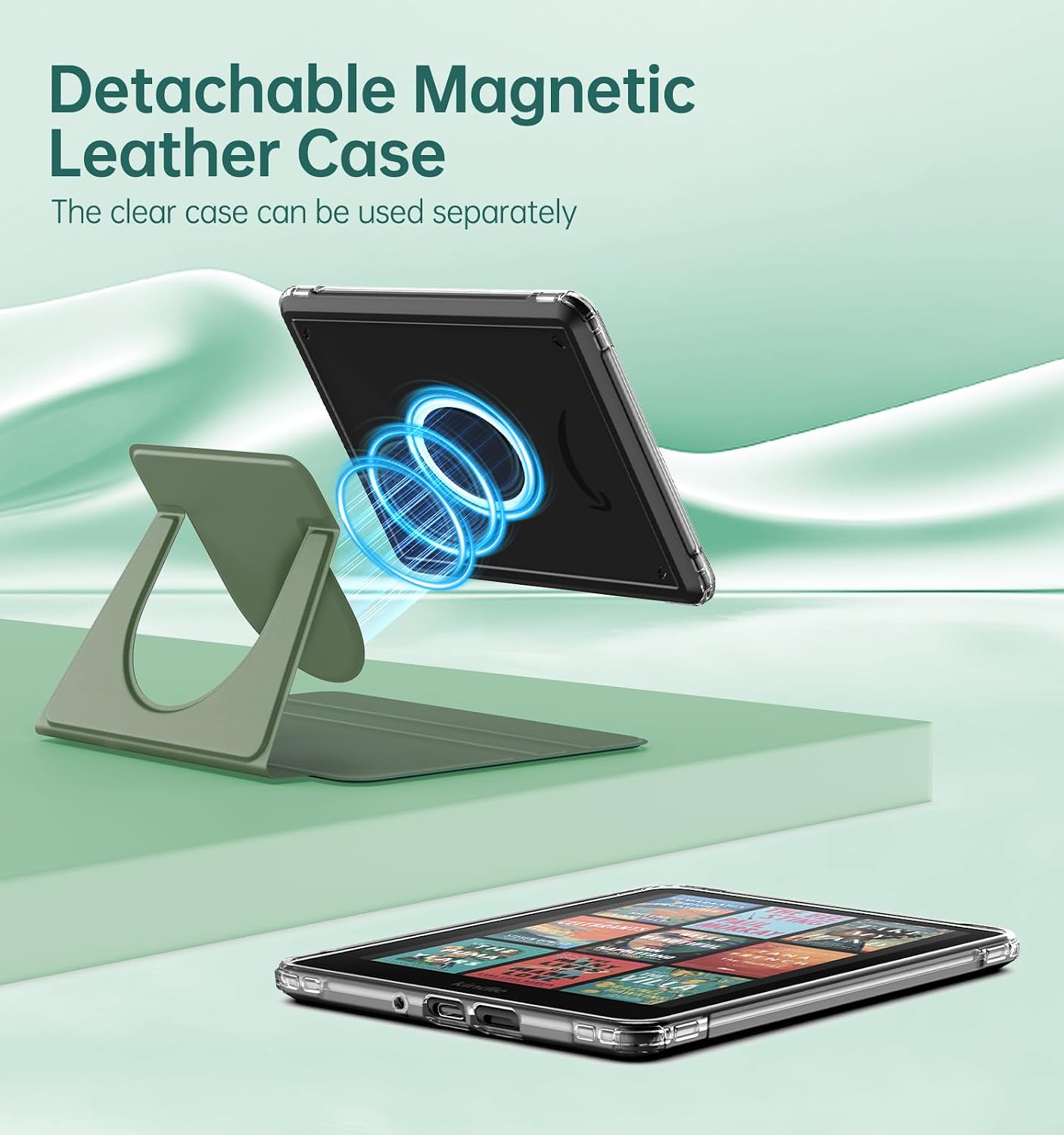 ESTUCHE MOKO 360° ROTATIVO DESMONTABLE PARA EBOOK READER 7' CELADÓN - 3