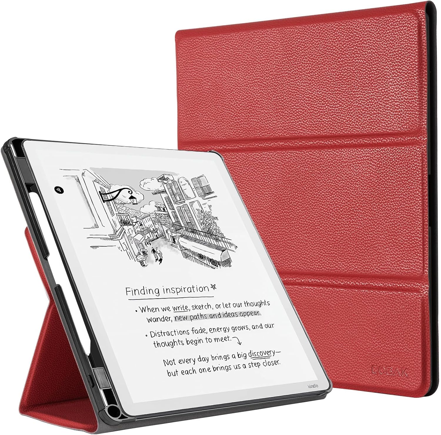 ESTUCHE COBAK PARA KINDLE SCRIBE 11' 3RA GENERACIÓN 2025 COLORSOFT PU LEATHER ROJO LICHI - 1