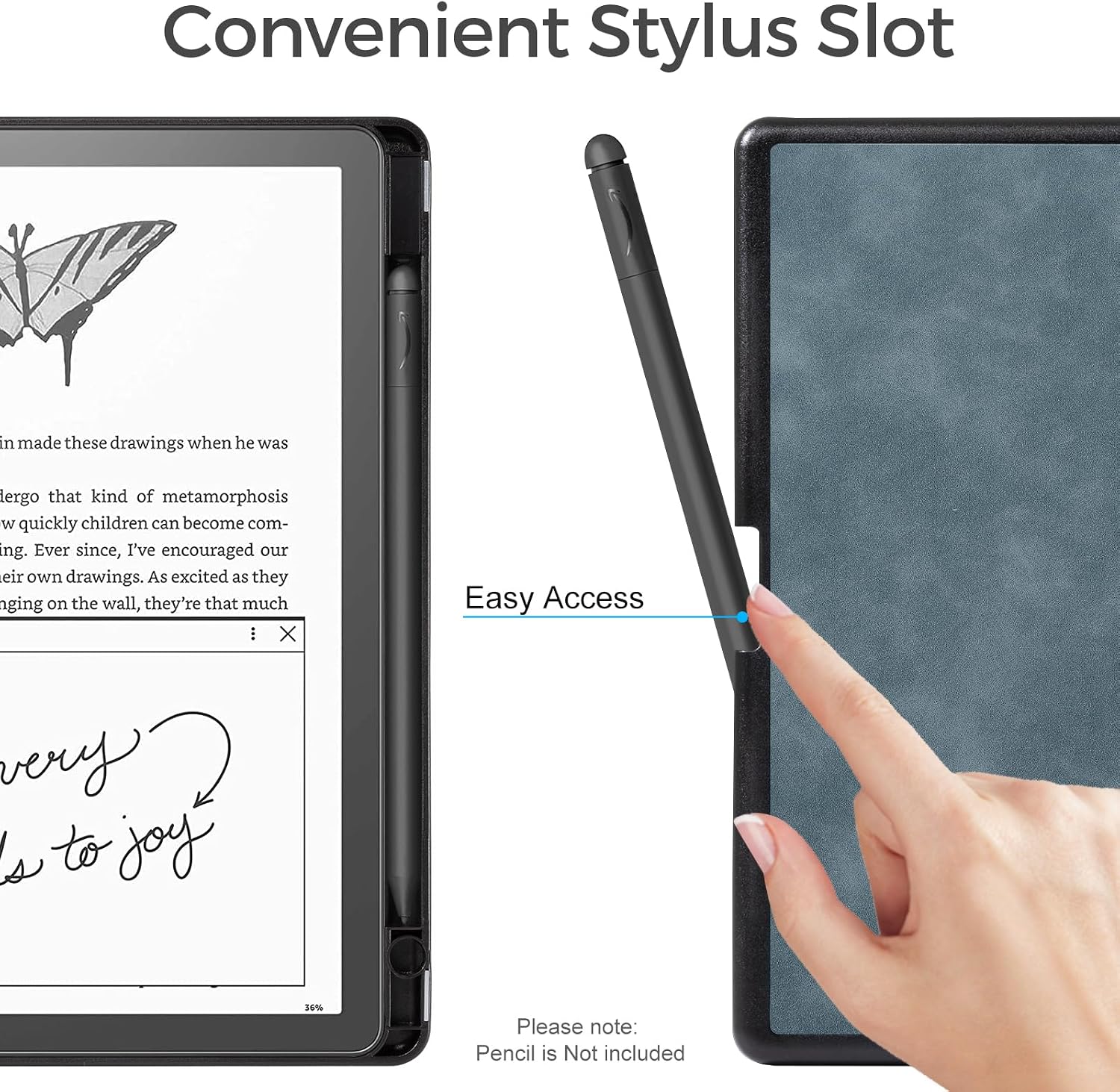 ESTUCHE COBAK PARA KINDLE SCRIBE 10.2' 2022 Y 2024 CON SOPORTE PARA LÁPIZ - 3