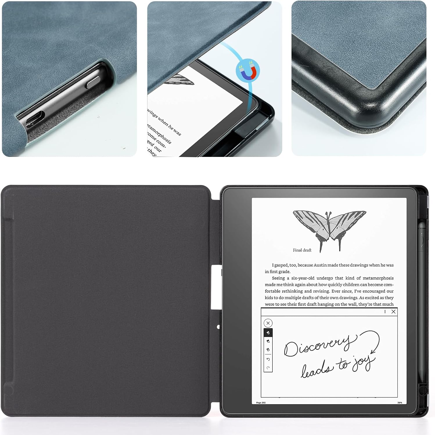 ESTUCHE COBAK PARA KINDLE SCRIBE 10.2' 2022 Y 2024 CON SOPORTE PARA LÁPIZ - 4