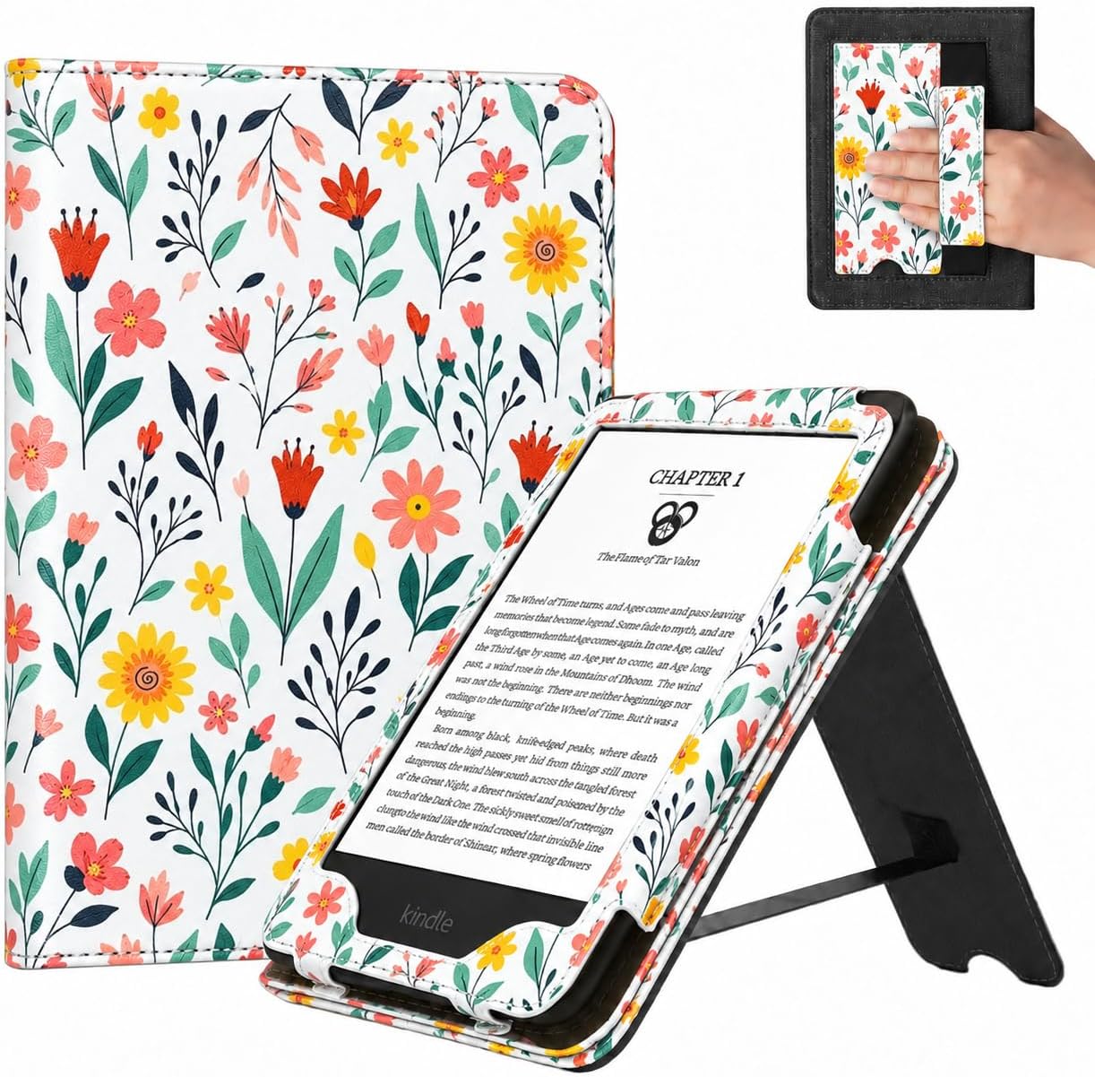 ESTUCHE CON SOPORTE PARA KINDLE 6' 2026 COBAK FLORES - 1