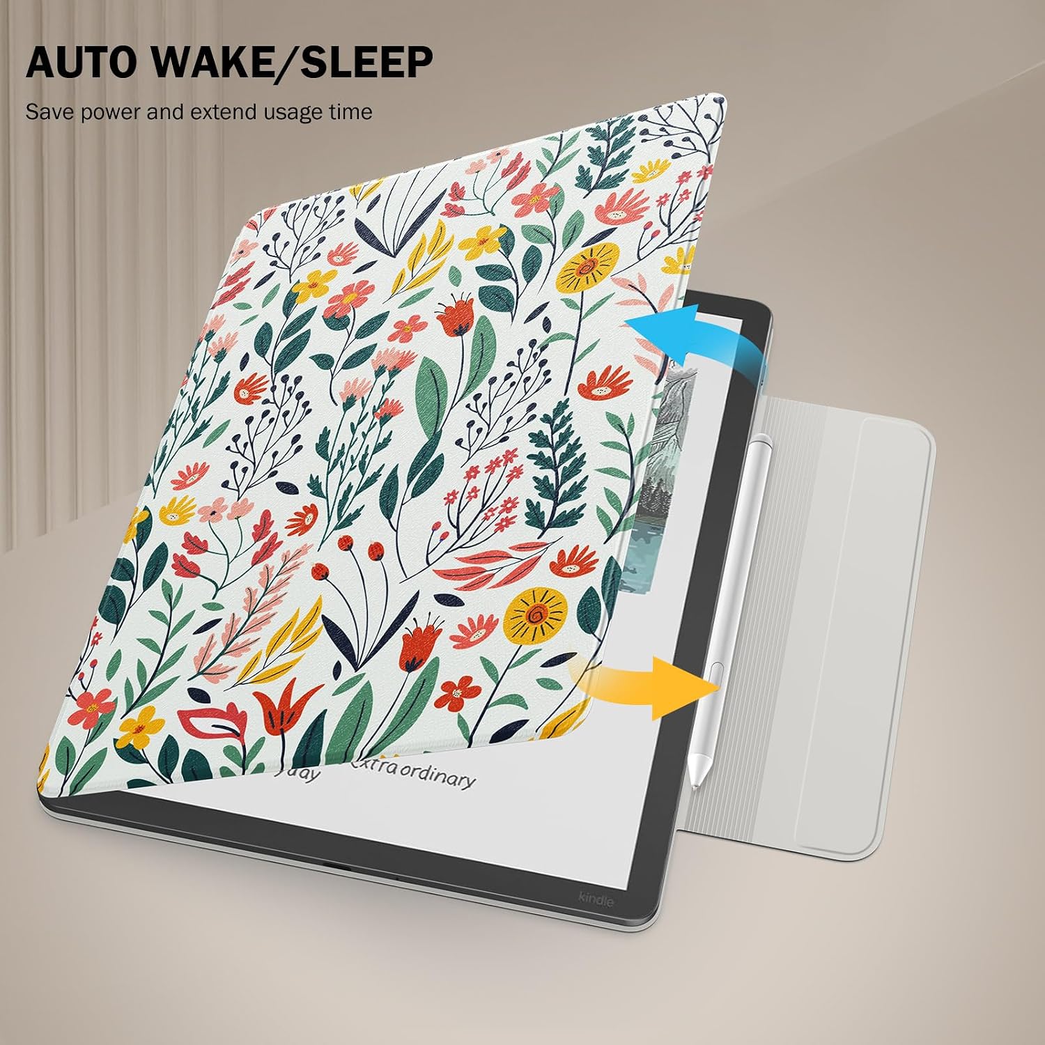 ESTUCHE MOKO PARA KINDLE SCRIBE 11' 3RA GEN Y COLORSOFT 1RA GEN FLORES - 5