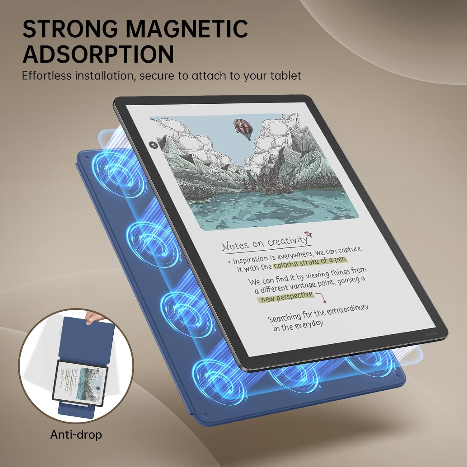 ESTUCHE MOKO PARA KINDLE SCRIBE 11' 3RA GEN Y COLORSOFT 1RA GEN AZUL MARINO - 3