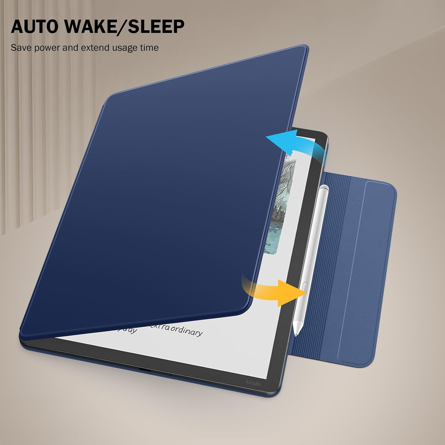 ESTUCHE MOKO PARA KINDLE SCRIBE 11' 3RA GEN Y COLORSOFT 1RA GEN AZUL MARINO - 5