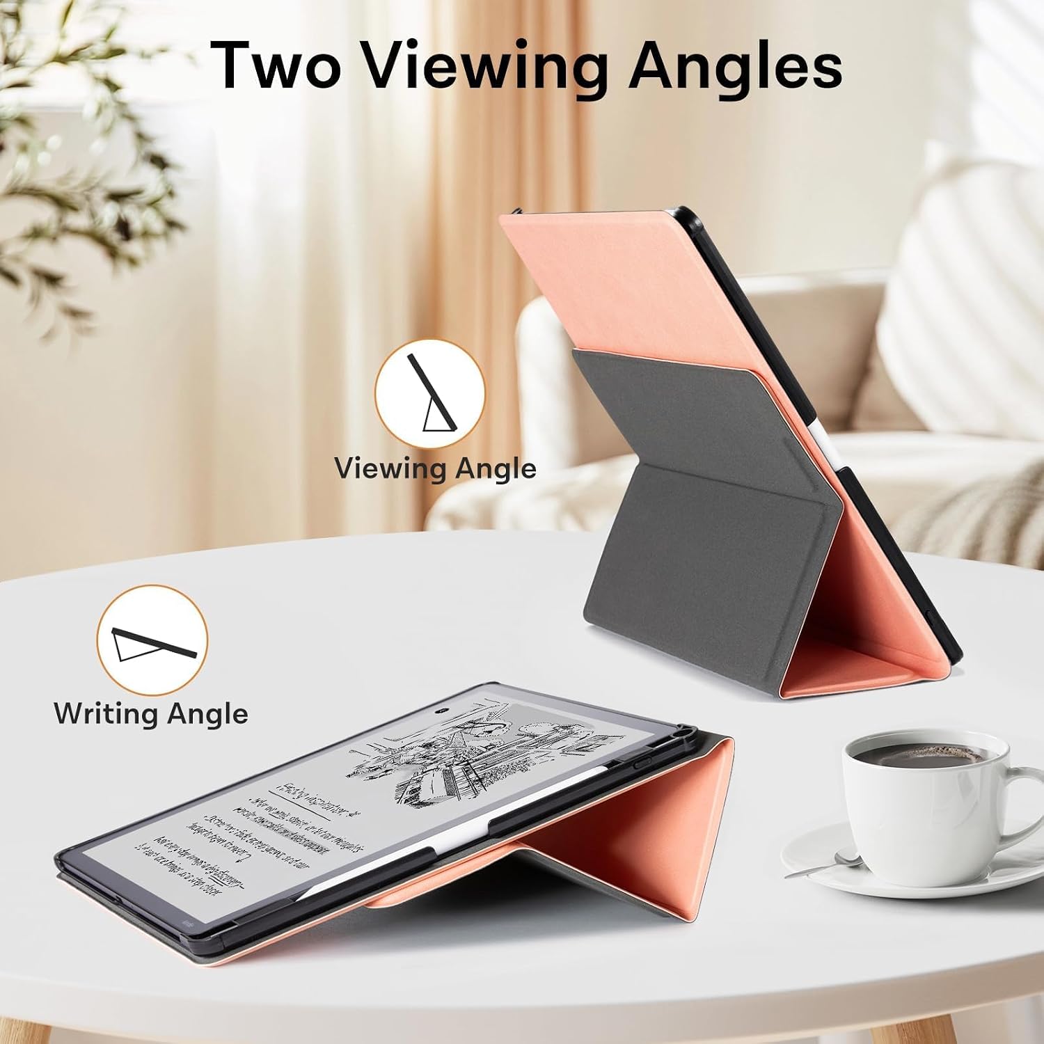 ESTUCHE COBAK PARA KINDLE SCRIBE 11' 3RA GENERACIÓN 2025 COLORSOFT PU LEATHER ROSADO OVEJA - 3