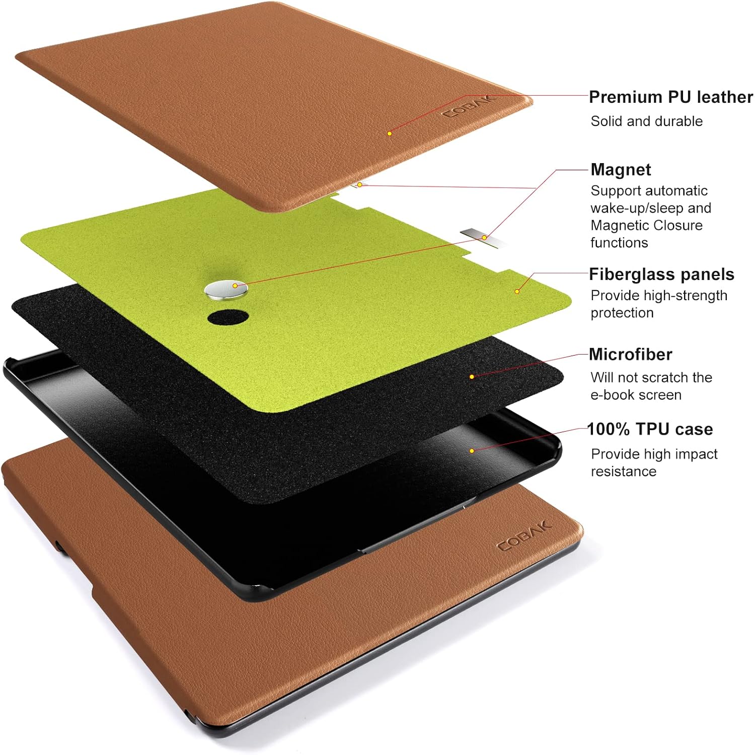 ESTUCHE PARA KINDLE SCRIBE COBAK PU LEATHER CON SOPORTE PARA LÁPIZ - 2