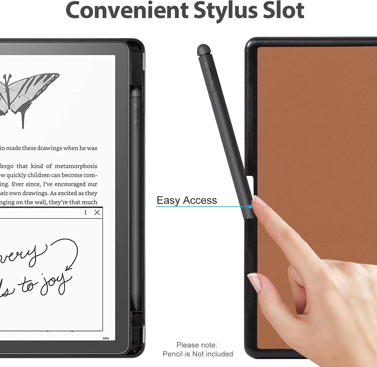 ESTUCHE PARA KINDLE SCRIBE COBAK PU LEATHER CON SOPORTE PARA LÁPIZ - 5