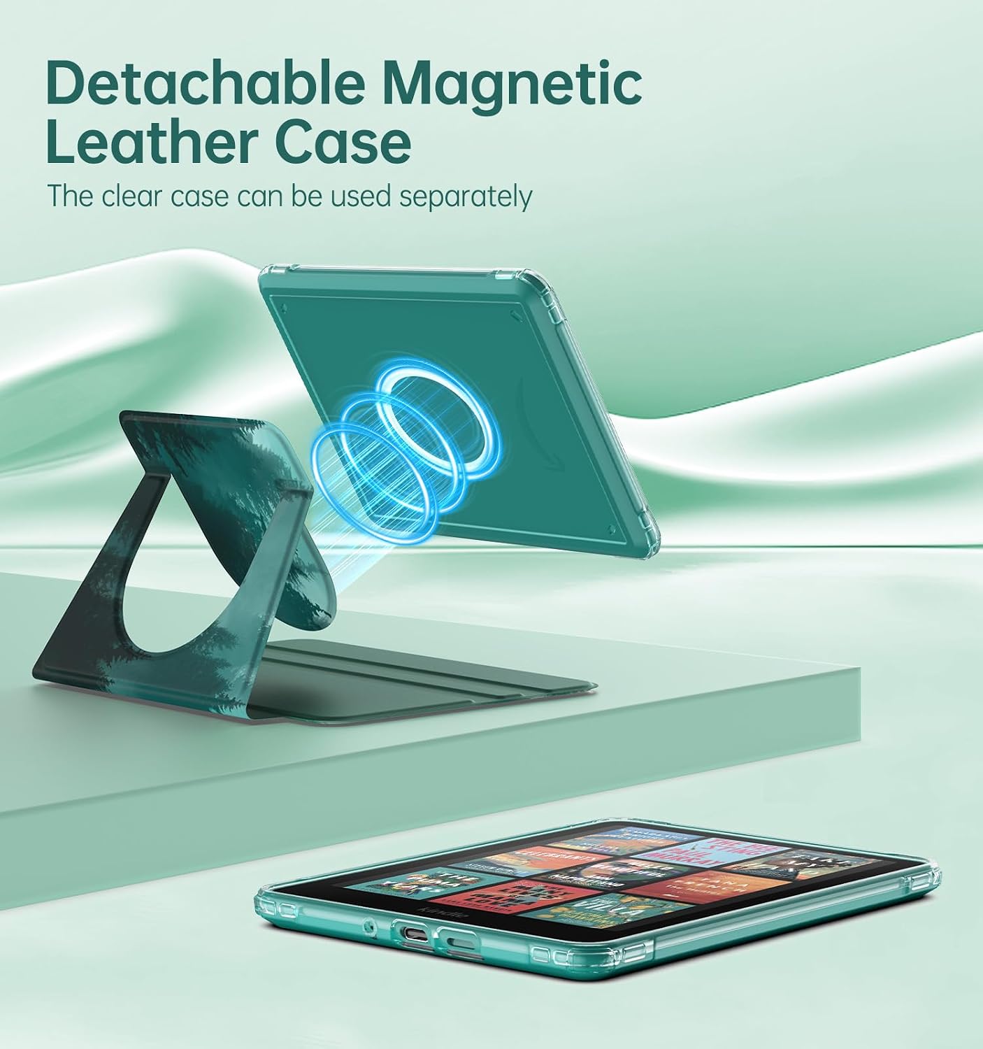 ESTUCHE MOKO 360° ROTATIVO DESMONTABLE PARA EBOOK READER 7' VERDE BOSQUE - 3