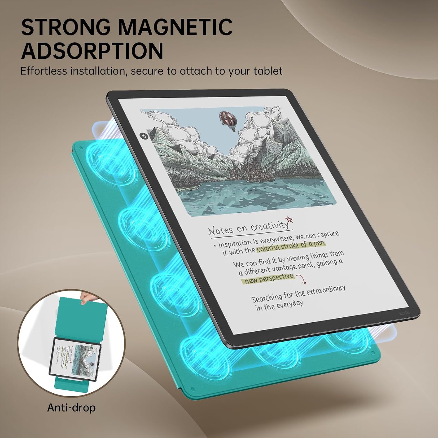 ESTUCHE MOKO PARA KINDLE SCRIBE 11' 3RA GENERACIÓN Y COLORSOFT 1RA GENERACIÓN VERDE JADE - 3