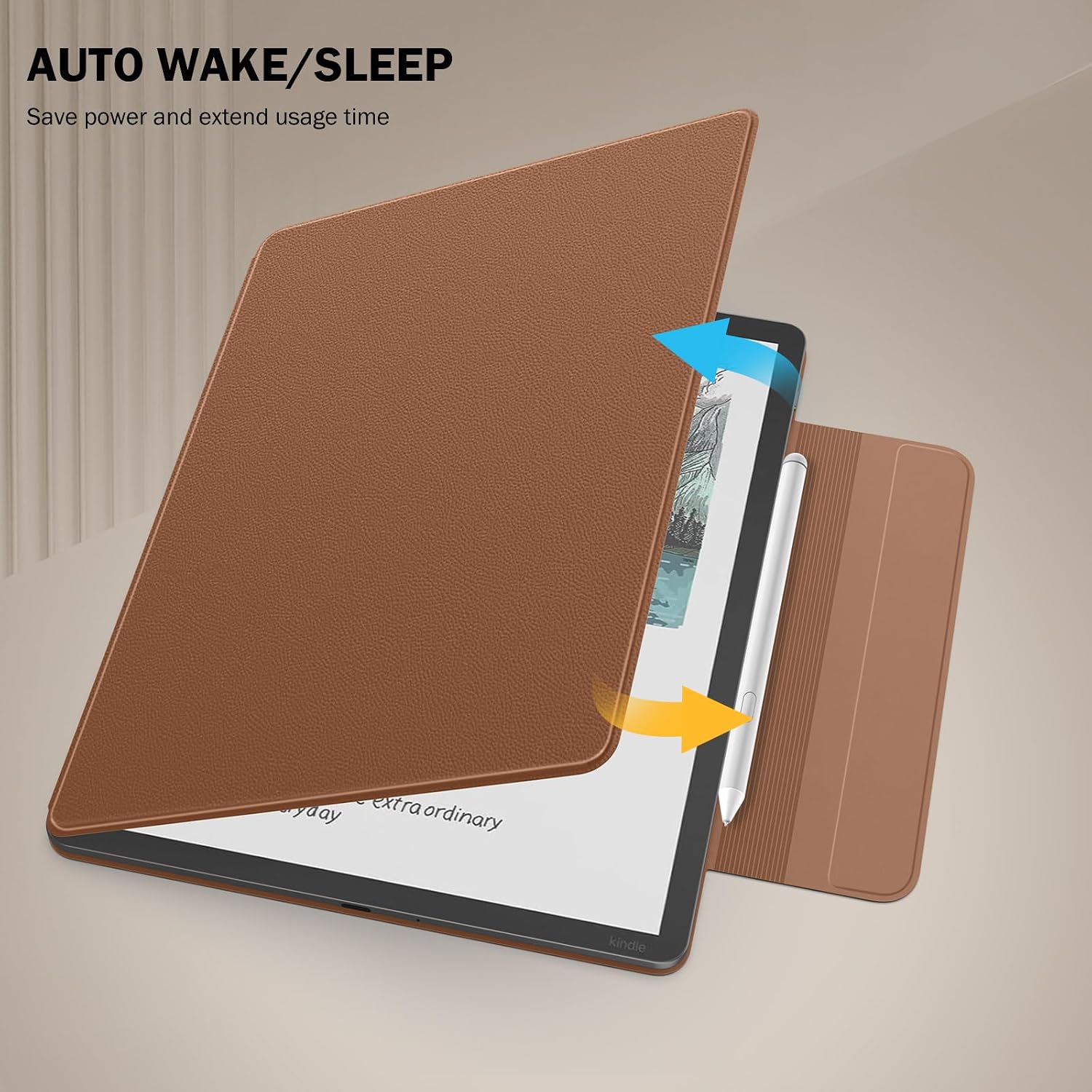 ESTUCHE MOKO PARA KINDLE SCRIBE 11' 3RA GENERACIÓN Y COLORSOFT 1RA GENERACIÓN MARRÓN - 5