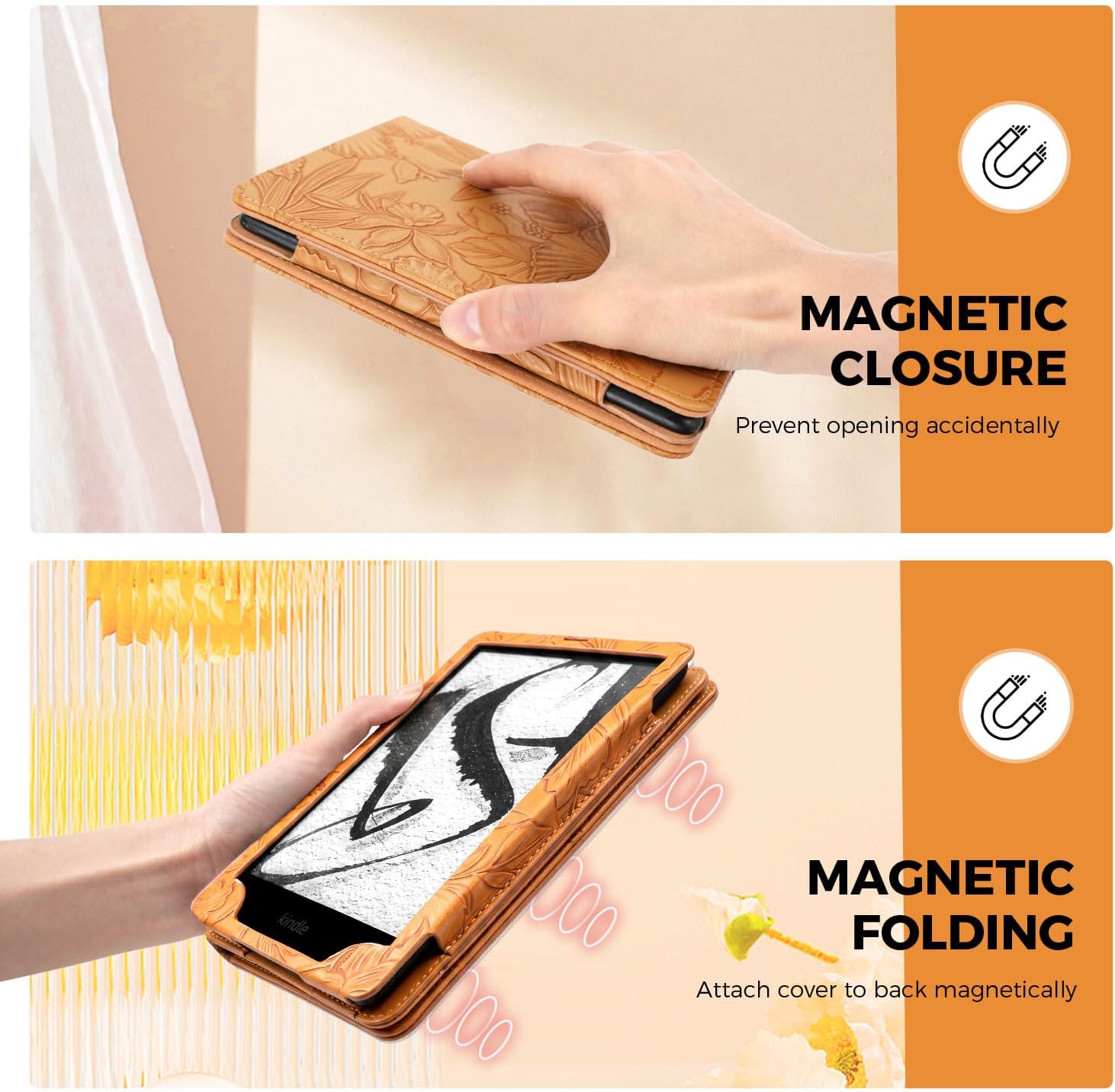 ESTUCHE EJU PARA KINDLE PAPERWHITE 11ª/12ª GEN 7/6.8 PULGADAS CAMEL - 4