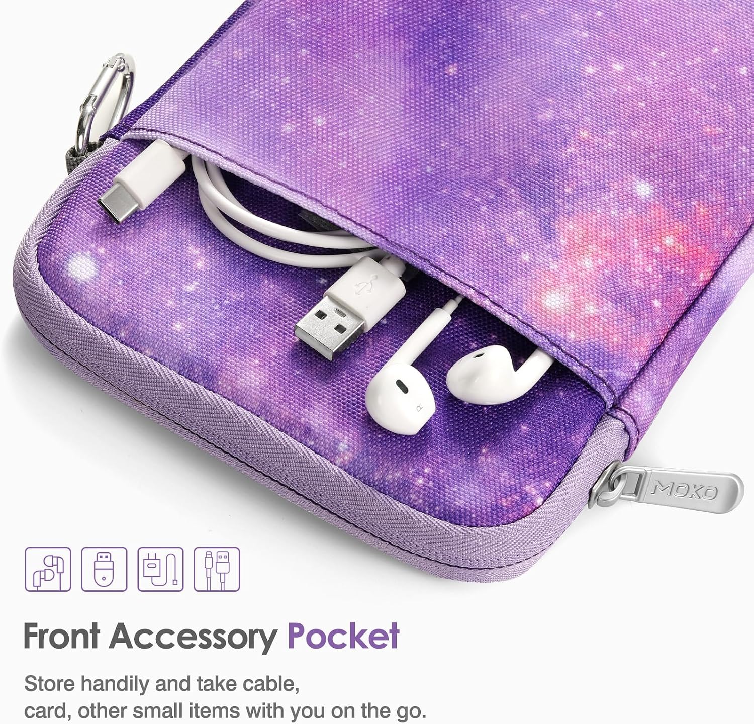 ESTUCHE PARA LECTOR ELECTRÓNICO MOKO PADDED PARA 6-7 PULGADAS COLORSOFT SIGNATURE EDITION 2024 MORADO CIELO ESTRELLADO - 5