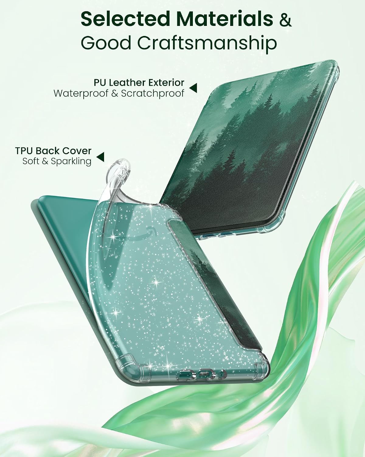 ESTUCHE MOKO PARA KINDLE PAPERWHITE 7' 12ª GEN Y COLORSOFT 2024 VERDE BOSQUE - 4