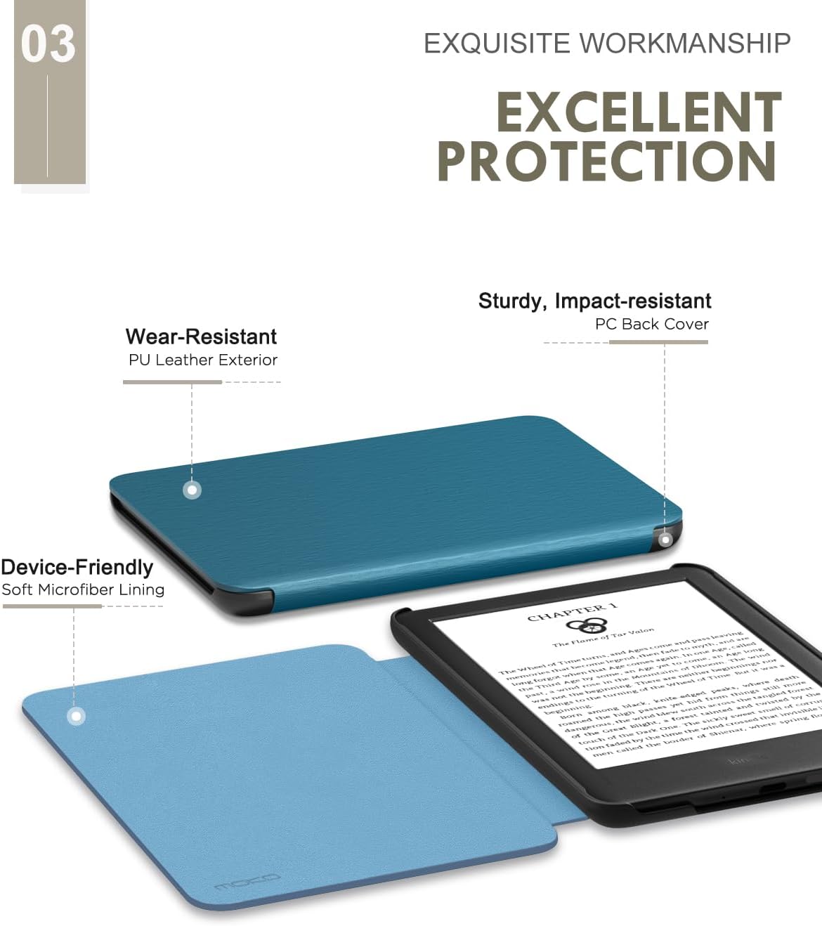 ESTUCHE MOKO PARA E-READER 6' 2024/2022 AZUL FRANCÉS - 4