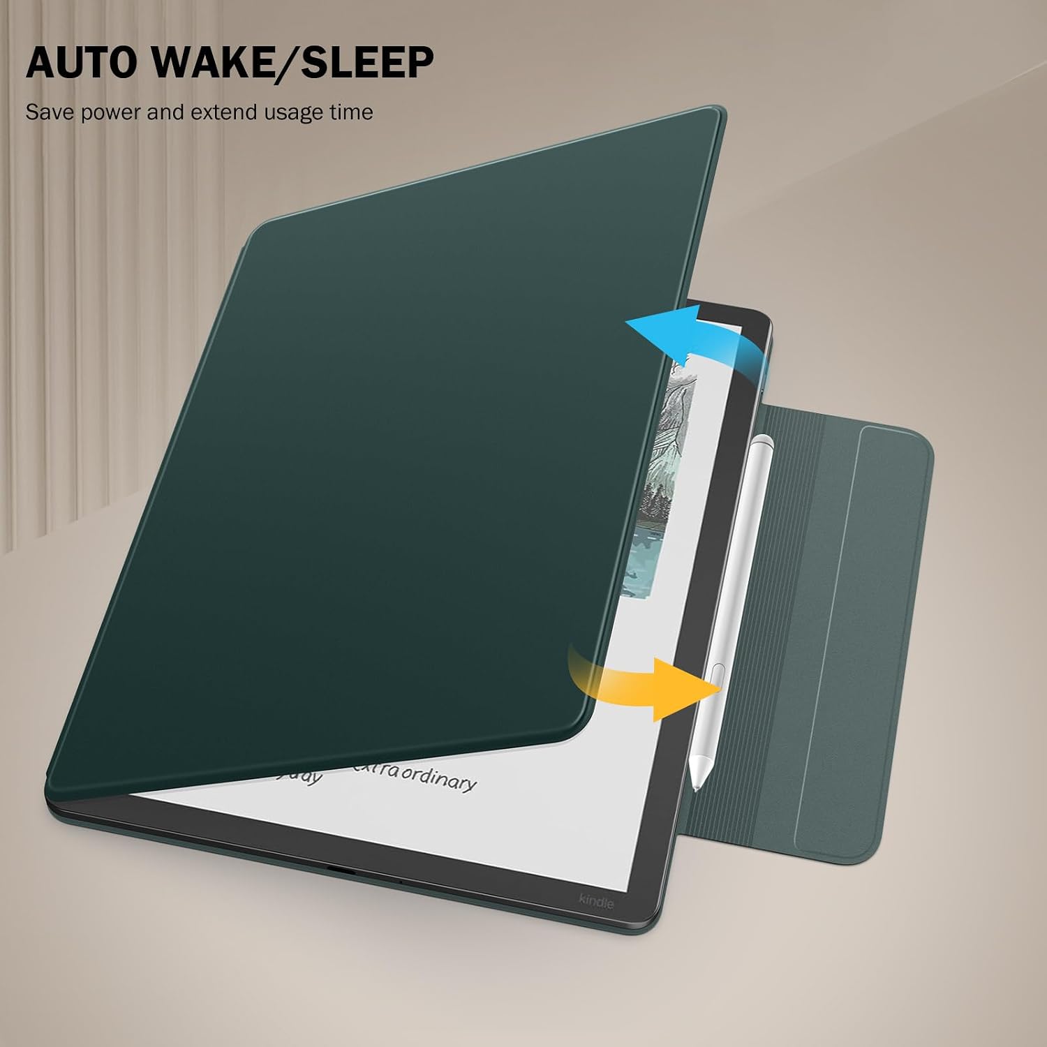 ESTUCHE MOKO PARA KINDLE SCRIBE 11' 3RA GEN Y COLORSOFT 1RA GEN VERDE MEDIANOCHE - 5