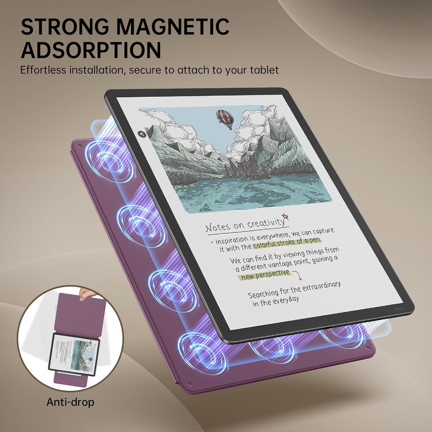 ESTUCHE MOKO PARA KINDLE SCRIBE 11' 3RA GEN Y COLORSOFT 1RA GEN PÚRPURA - 3