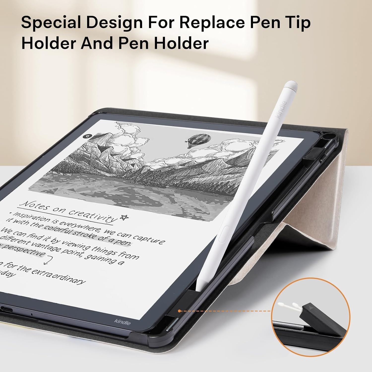 ESTUCHE COBAK PARA KINDLE SCRIBE 11' 3RA GENERACIÓN 2025 COLORSOFT CON SOPORTE Y PORTA LÁPIZ - 5