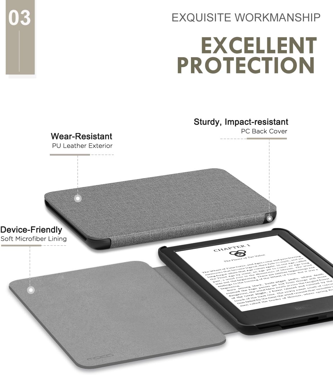 ESTUCHE MOKO PARA E-READER 6' 2024/2022 DENIM GRIS - 4