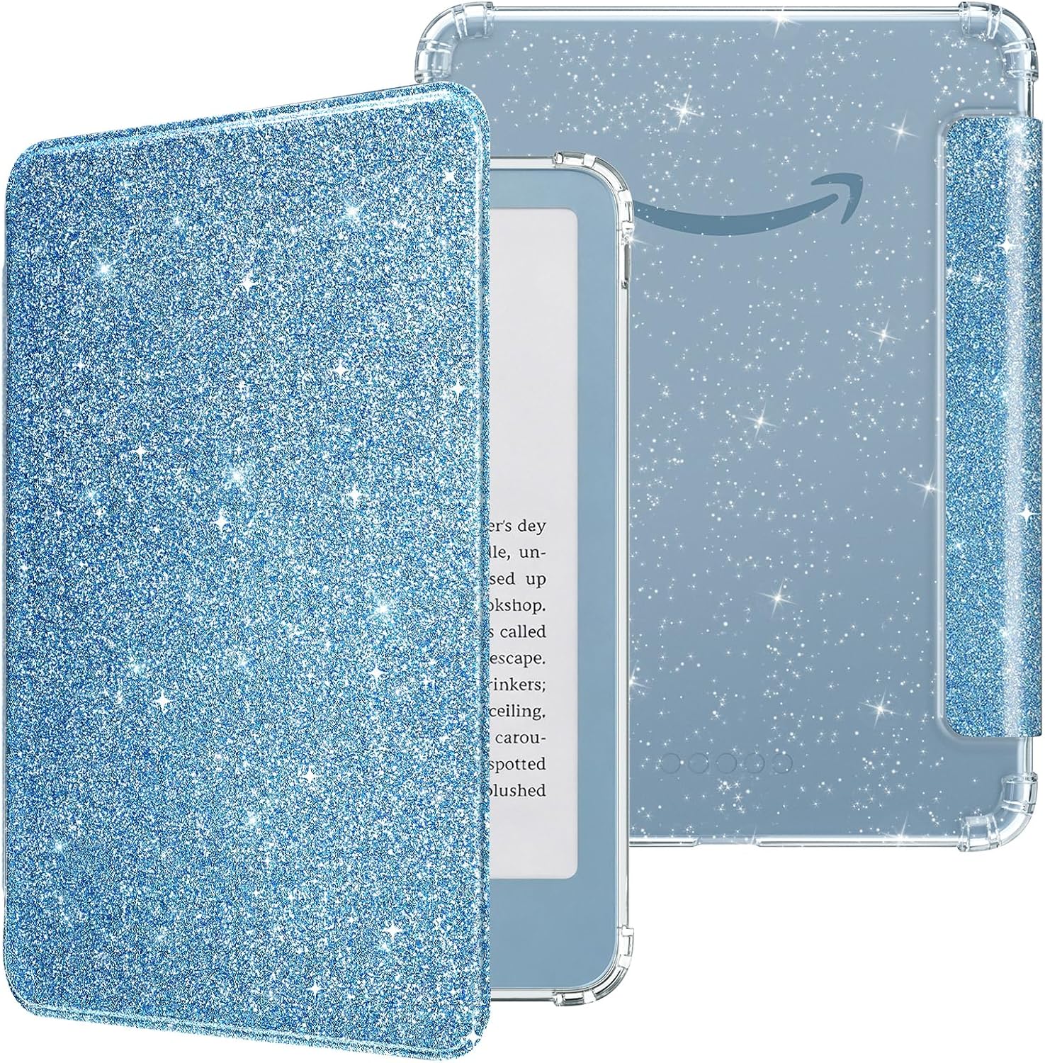 ESTUCHE MOKO PARA KINDLE BASIC 6' 12ª GENERACIÓN 2026 AZUL CLARO GLITTER - 1