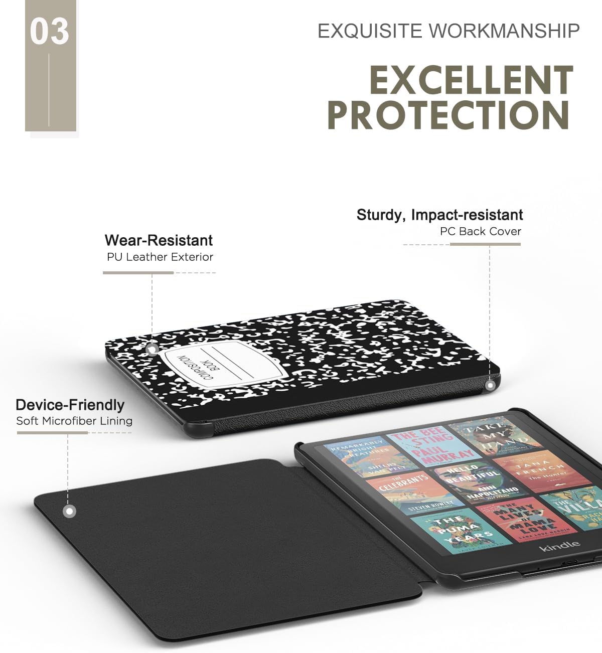 ESTUCHE MOKO PARA KINDLE PAPERWHITE 7' 12ª GEN 2024 COLORSOFT NEGRO - 4