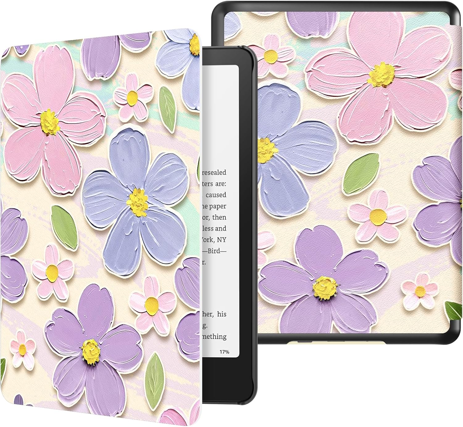 ESTUCHE MOKO PARA KINDLE PAPERWHITE 7' 12ª GEN 2024 COLORSOFT OIL PAINT FLOWER - 1