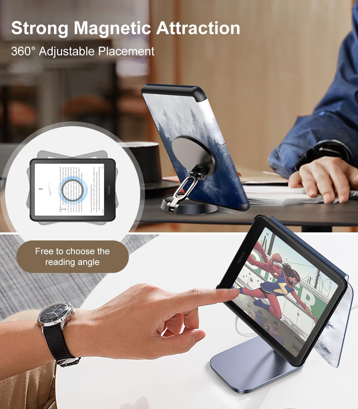 ESTUCHE MOKO MAGNETIC PARA KINDLE PAPERWHITE 7' 12ª GEN/COLORSOFT GRIS BOSQUE - 4