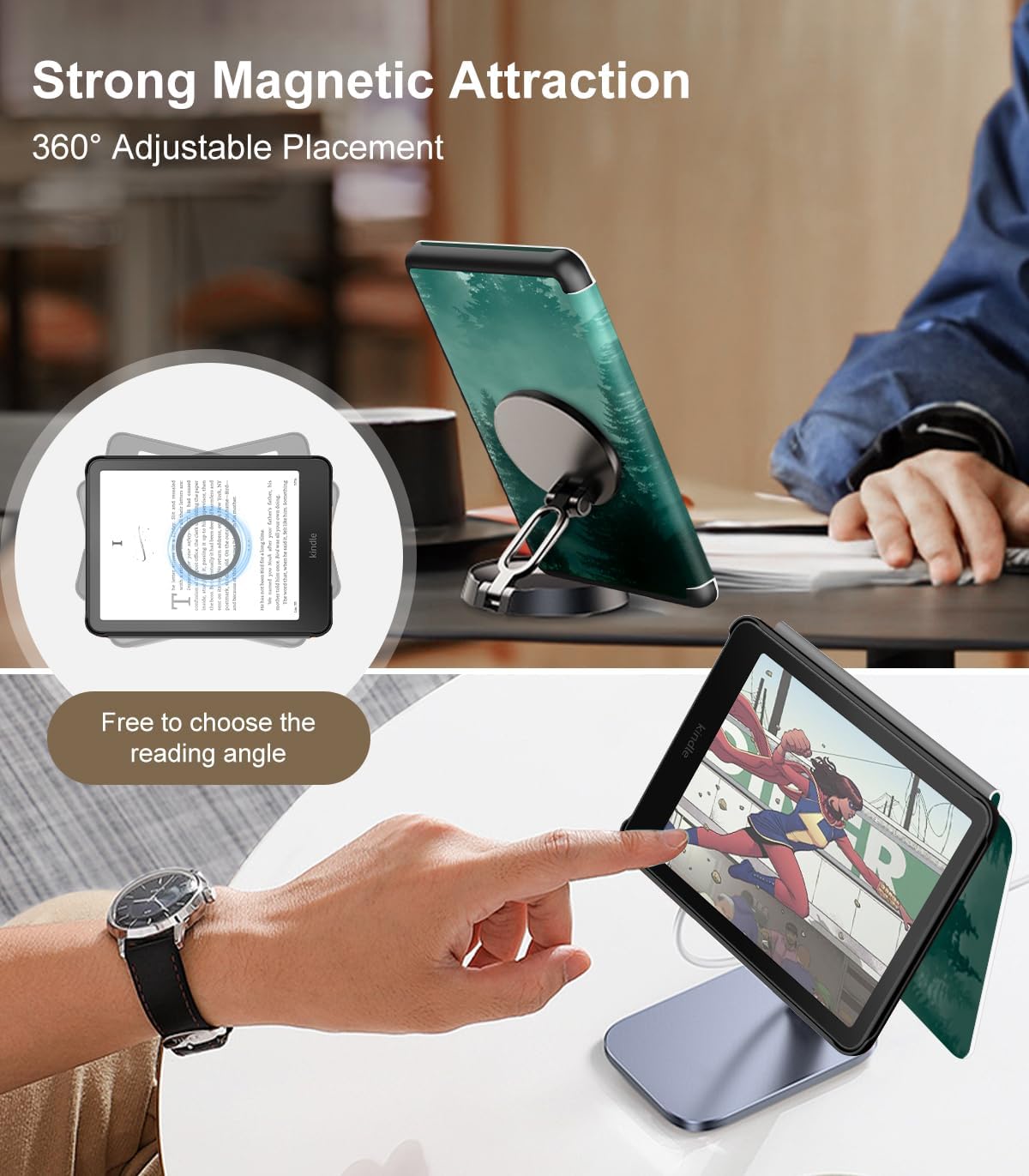 ESTUCHE MOKO MAGNETIC PARA KINDLE PAPERWHITE 7' 12TH/COLORSOFT VERDE BOSQUE - 4