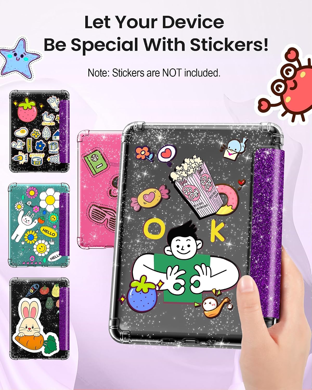ESTUCHE MOKO PARA KINDLE PAPERWHITE 7' 12ª GEN Y COLORSOFT 2024 PÚRPURA GLITTER - 5