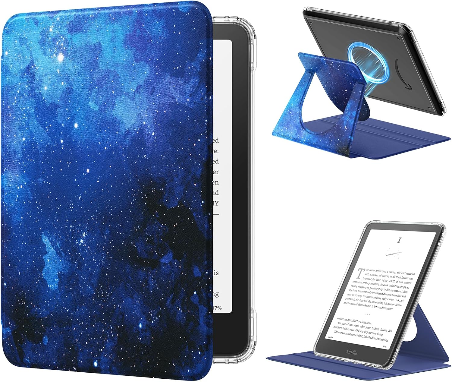 ESTUCHE MOKO 360° ROTATIVO DESMONTABLE PARA EBOOK READER 7' CIELO ESTRELLADO AZUL - 1