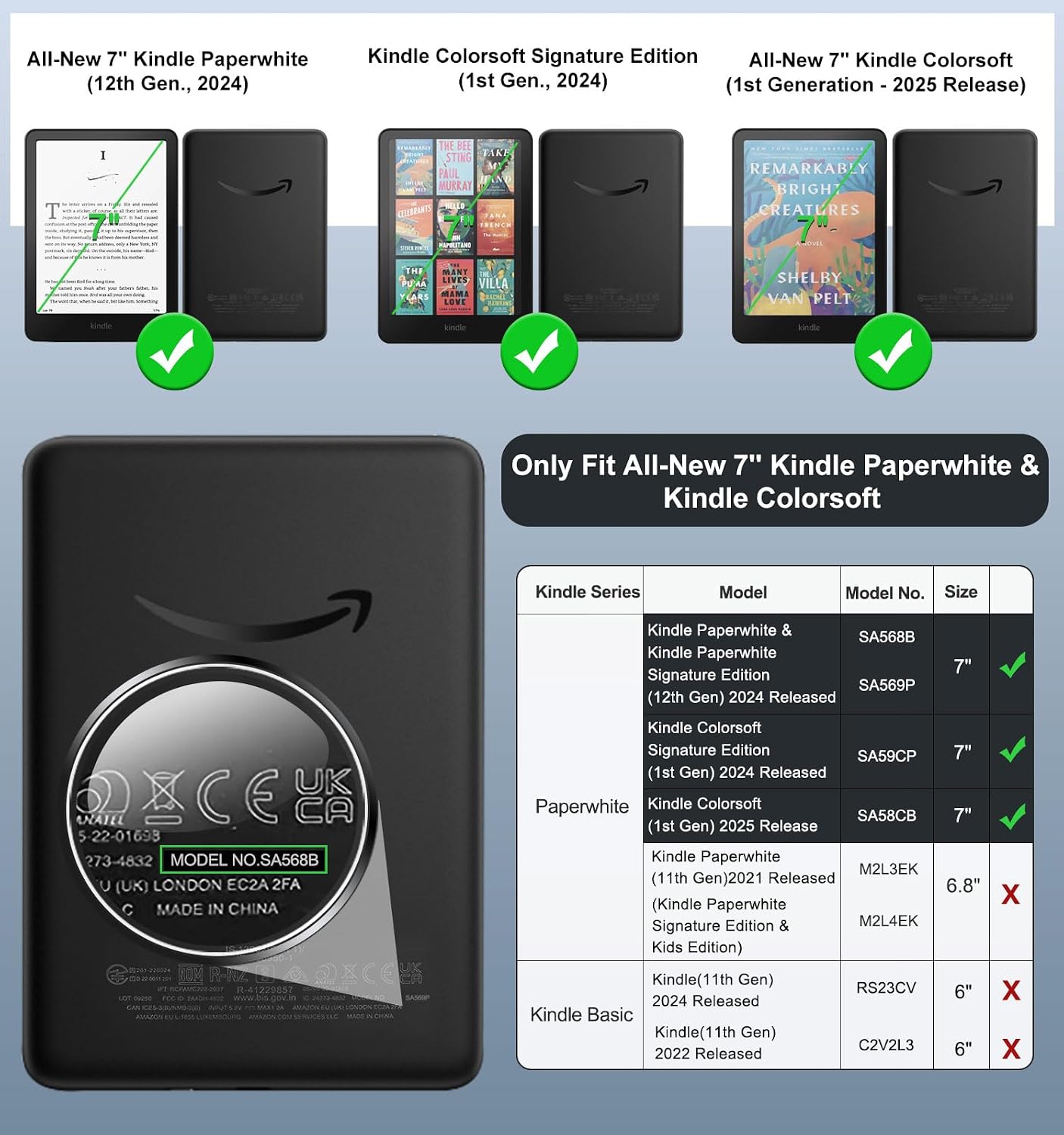 ESTUCHE MOKO 360° ROTATORIO PARA KINDLE PAPERWHITE 7' 12ª GEN 2024 Y COLORSOFT - 2