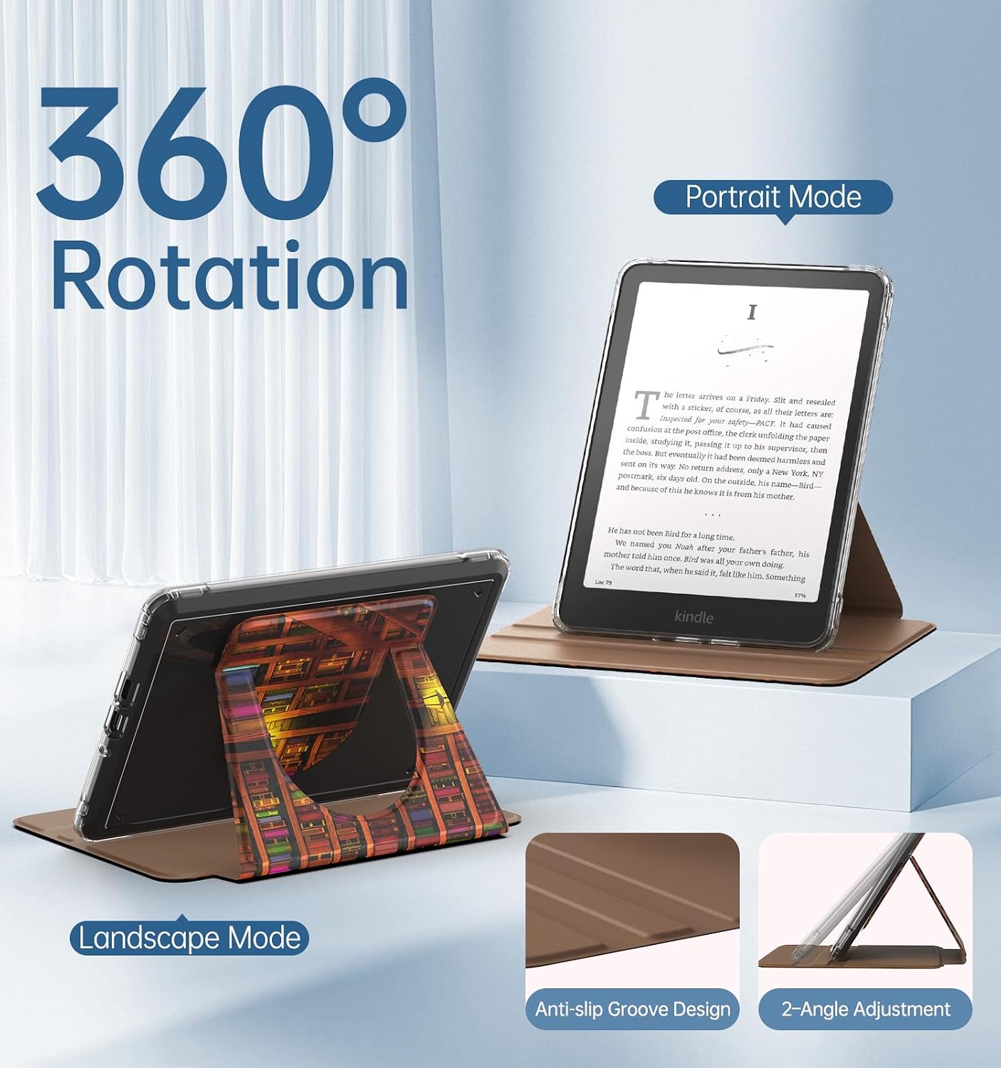 ESTUCHE MOKO 360° ROTATORIO PARA KINDLE PAPERWHITE 7' 12ª GEN 2024 Y COLORSOFT - 4
