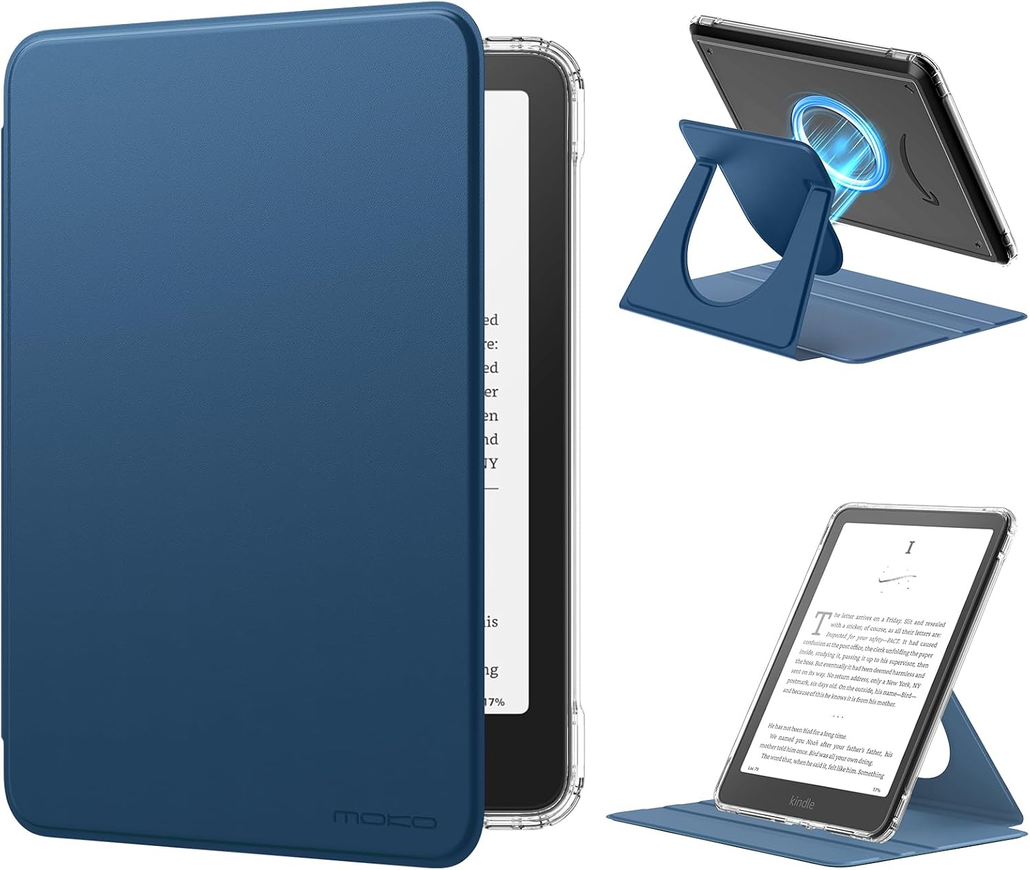 ESTUCHE MOKO 360° ROTATIVO DESMONTABLE PARA EBOOK READER 7' AZUL OSCURO - 1